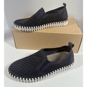 Ilse Jacobsen Hornbaek Tulip Dark Navy Blue Slip-on Sneakers Sz  EU 36 US 6